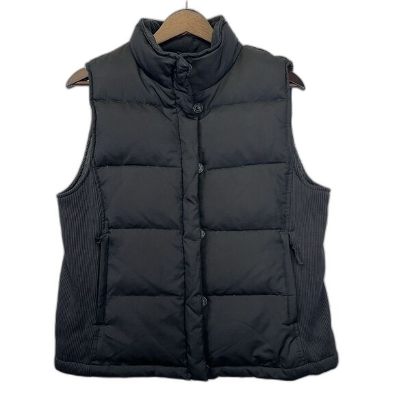 Gap Jackets & Blazers - Gap Puffer Down Vest Womens Medium Black Button Zipper Front Cozy